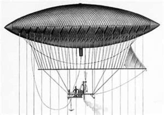 Henri Giffard builds an airship powered by the first aircraft engine an unsuccessful design