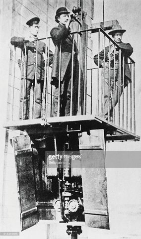 Werner Von Siemens builds the first electric powered elevator.