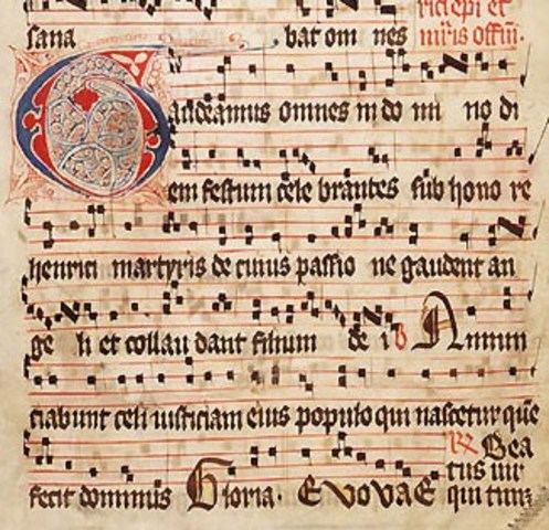 Inicio de la escritura musical.