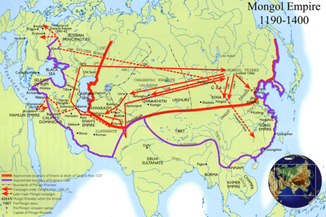 The map of mongol empire