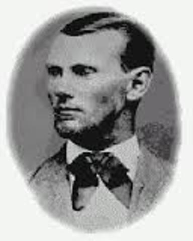 Jesse James holds up his first bank