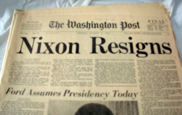 President Nixon resigning