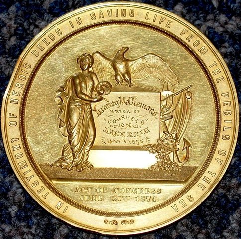 1st US Lifesaving Medal awarded (Lucian Clemons)