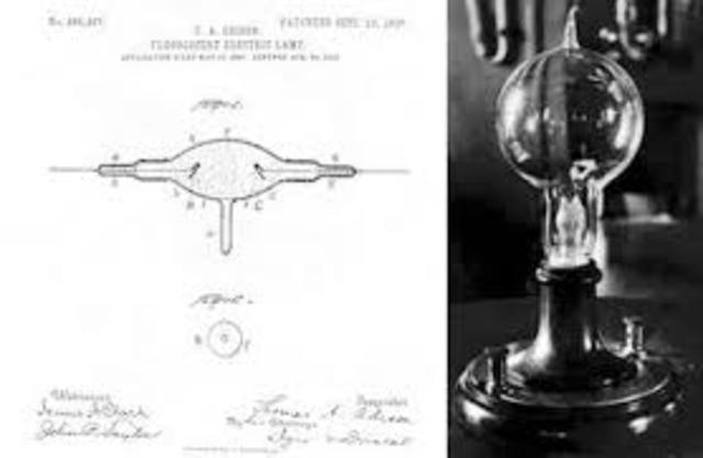 Thomas Edison patents electric incandescent lamp