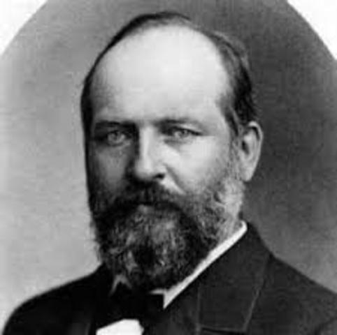James A. Garfield inaugurated as the 20th President of the United States of America