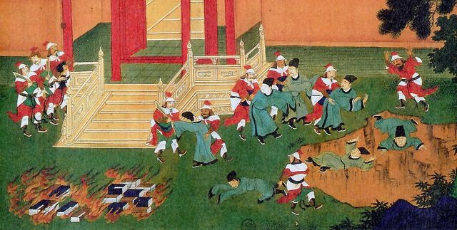Shi Huangdi orders the burning of the books