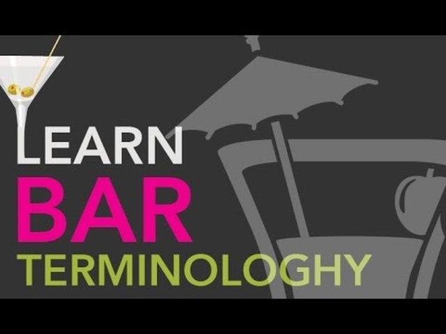 Working At The Bar (bar lingo)