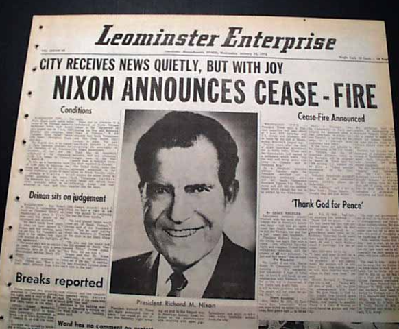 Nixon Announces Cease-Fire