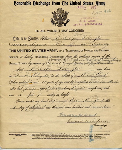 Veteran- Discharge from the US army