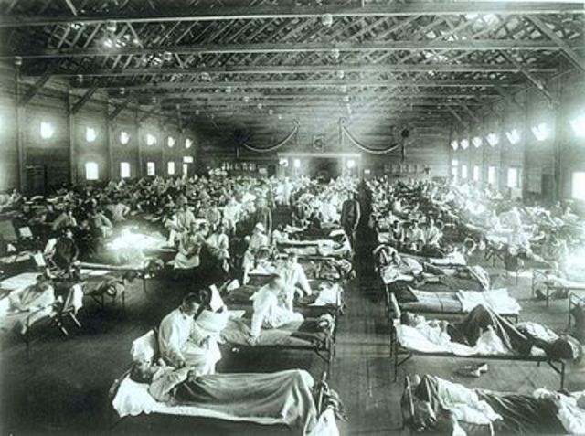 The Spanish Flu is found at Camp Funston Kansas