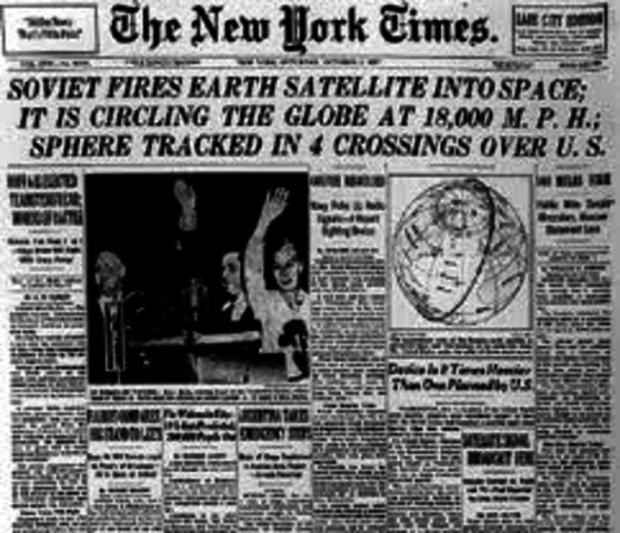 Soviets launch first man made sattelite