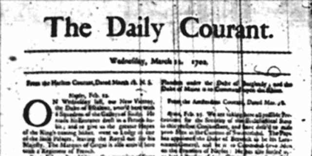 Primer diario Ingles publicado, "The Daily Courant"