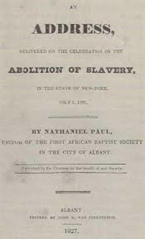 Slavery illegal in New York
