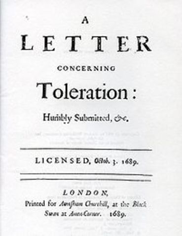 John Locke’s Letter Concerning Toleration is published