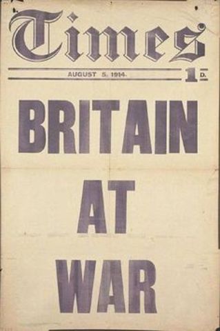 British declare war on germany