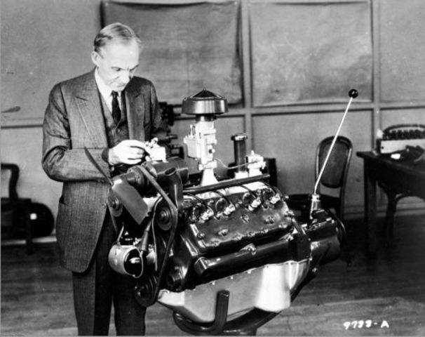 Ford puts out a V-8 engine.
