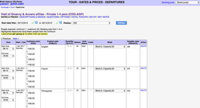 Launch new GLWW TourCMS Acct.