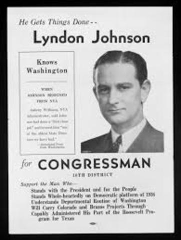 Johnson begins service as a congressman.