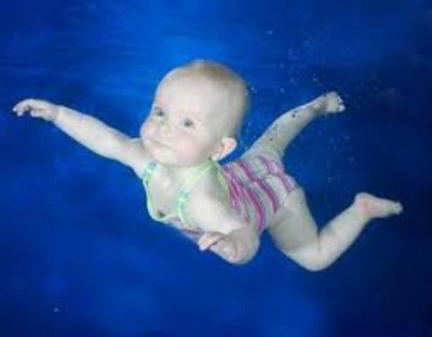 My first swimming lesson