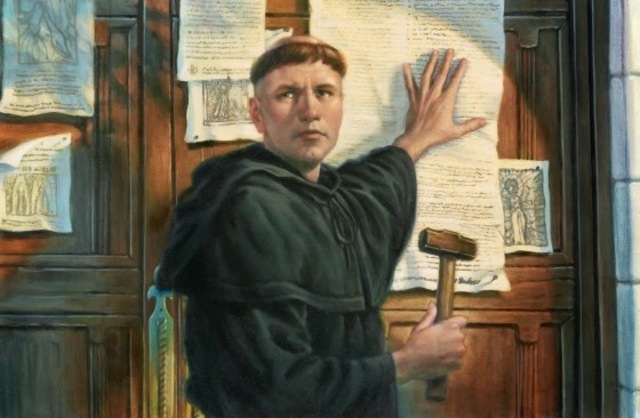 Martin Luther posts 95 Theses on the door of Castle Church