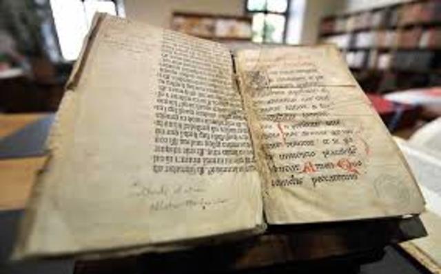 Gutenberg prints the first Bible