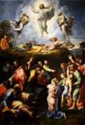 Rapheal paints the Transfiguration