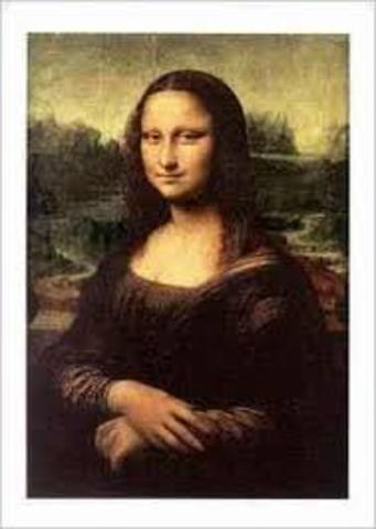 Leonardo da Vinci paints the Mona Lisa