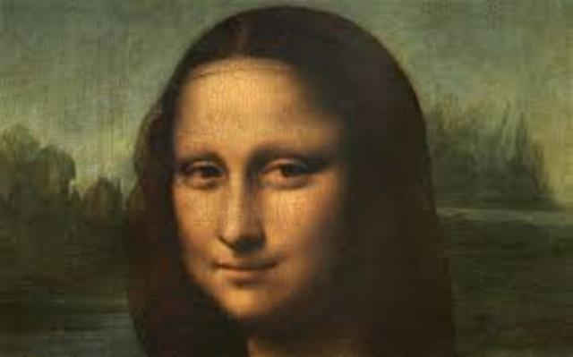 Da Vinci paints the Mona Lisa