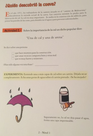 Segunda actividad: ¿Quién descubrió la cueva?