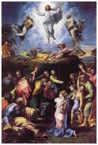 Rapheal paints the Transfiguration