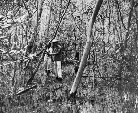 Building the canal across panama