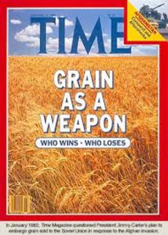 US Embargo on sales of all American grain to the Soviet Union