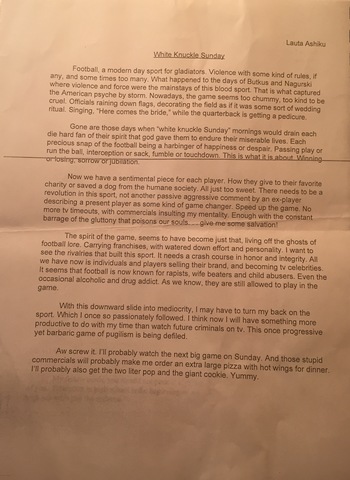 My Football Essay
