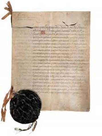 Cancels the Edict of Nantes