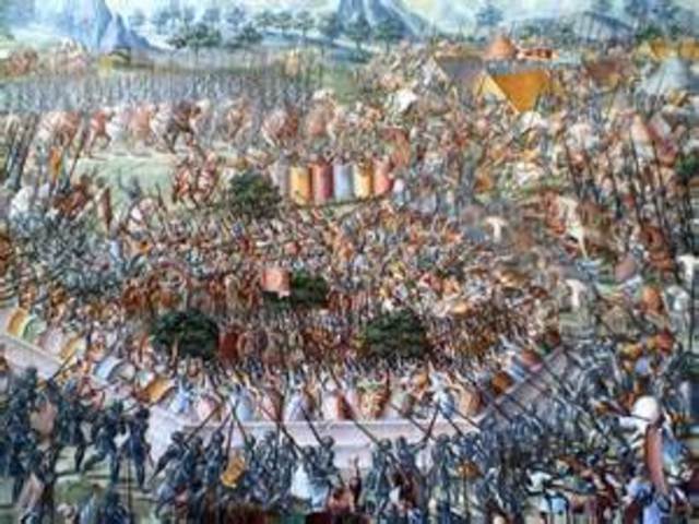 Spanish and English troops alliance defeated the French and the battle of St. Quentin