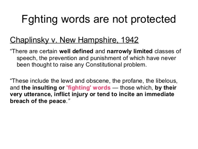 Chaplinsky v. New Hampshire
