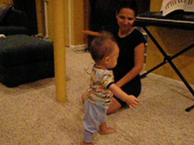 Evan takes his first steps