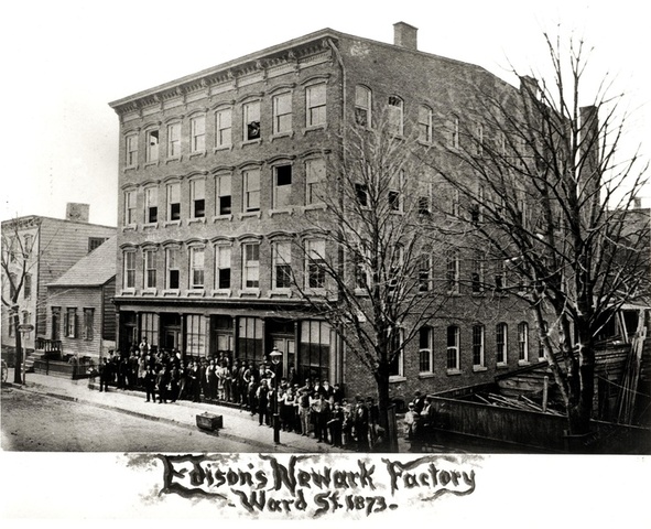 Edison sets up his first small laboratory in Newark, New Jersey