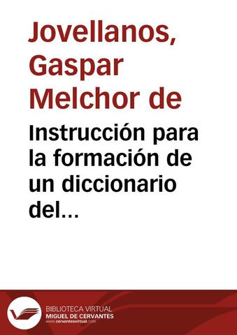 Instrucción para la formación de un Diccionario bable