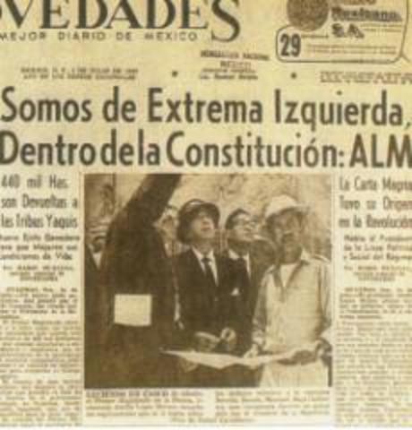 López Mateos define su política presidencial y declara su posición ideológica de izquierda.