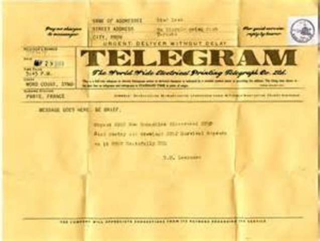 A telegram from Adolf Hitler in Berlin to the Reich Foreign Minister, Herr Joachim von Ribbentrop in Moscow