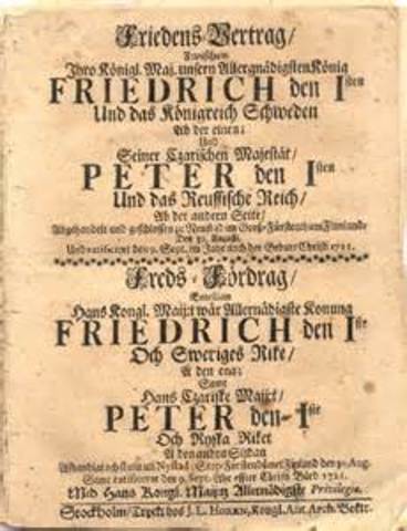 Treaty of Nystad is signed