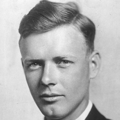 Charles Linbergh makes first flight