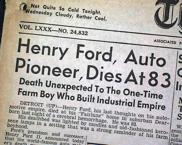 Henry Ford's Death