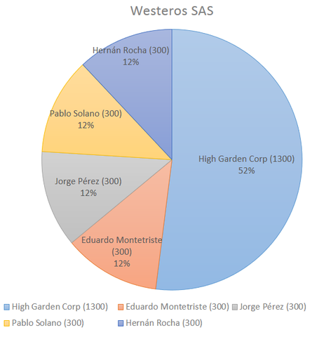 Composición inicial WESTEROS SAS