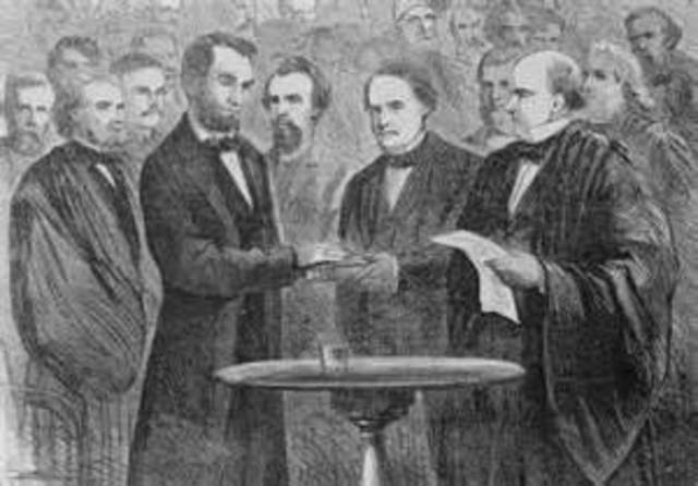 Abrham Lincoln being elected
