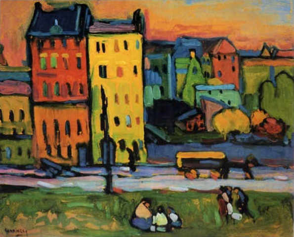 Houses in Munich (1908) Painting