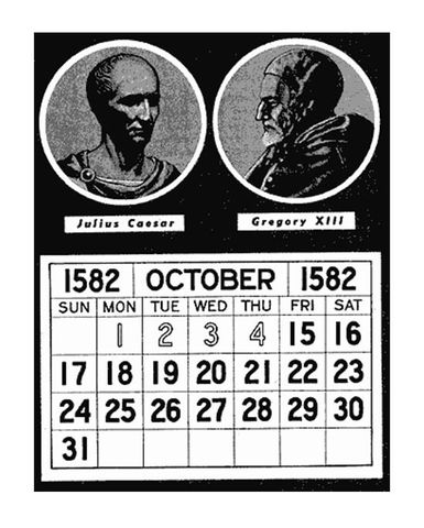 Gregorian calendar introduced by Pope Gregory the 13th