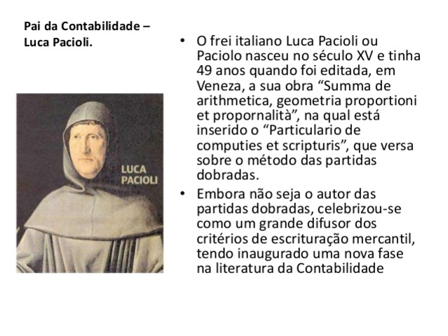 Luca Paciolli - Nova Fase na Contabilidade