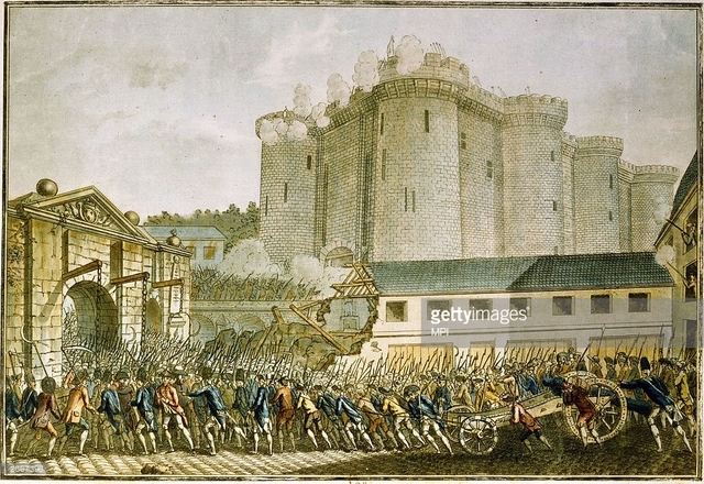 Bastille stormed and taken by a Paris mob